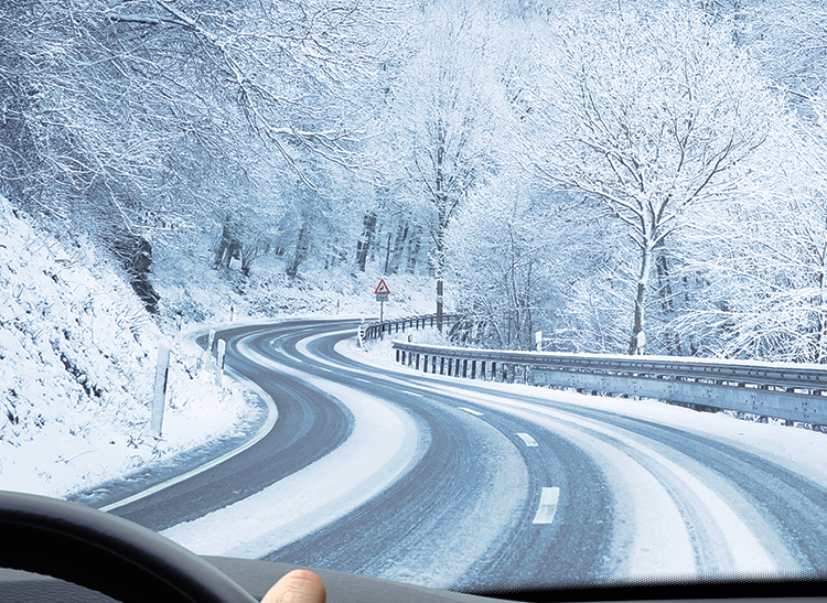 Winter Driving - Curvy Snowy Country Road